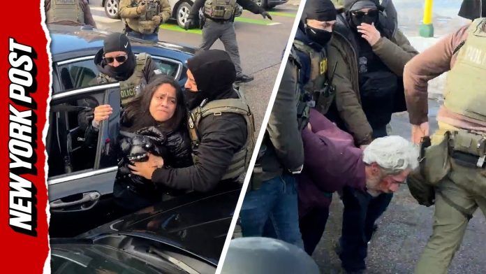 ICE Agents Drag People Out of Cars in Front of Protesters